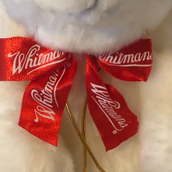 Whitman White Polar Bear With Red Bow Plushy Stuffed Toy 10" H - Picture 2 of 6